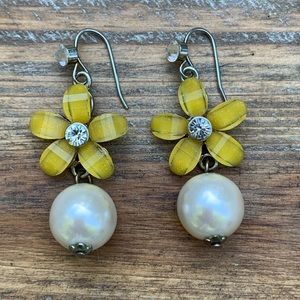 Kate Spade Flower Faux Pearl Drop Earrings